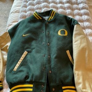 Wool and leather, Oregon ducks, letterman jacket from Nike